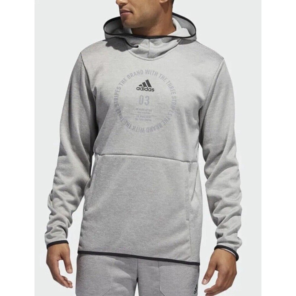 Adidas Men's Team Issue Badge of Sport Pullover Hoodie Gray XL